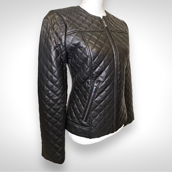 Neiman Marcus Leather Quilted Moto Jacket NWOT - Picture 5 of 15